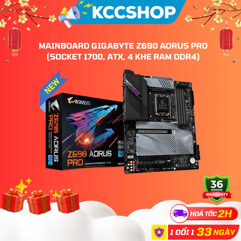 Mainboard GIGABYTE Z690 AORUS PRO (Intel Z690, Socket 1700, ATX, 4 khe Ram DDR4)