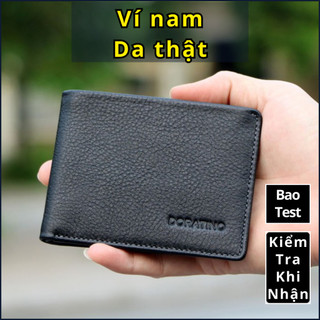 Ví nam da thật - Ví đựng tiền da bò thật màu nâu - đen