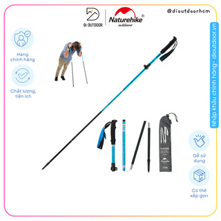 Gậy leo núi trekking naturehike nh17d009-z, gậy leo núi chạy bộ gấp gọn, trail, hợp kim nhôm, mở gậy 1 giây - đi outdoor