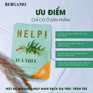 Mặt nạ Bergamo Help Mask Pack Tea Tree - Tràm trà (Miếng)