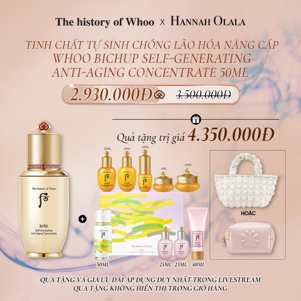 Hannah Olala x Whoo x Tinh chất tự sinh chống lão hóa nâng cấp Whoo Bichup Self-Generating Anti-Aging Concentrate 50ml