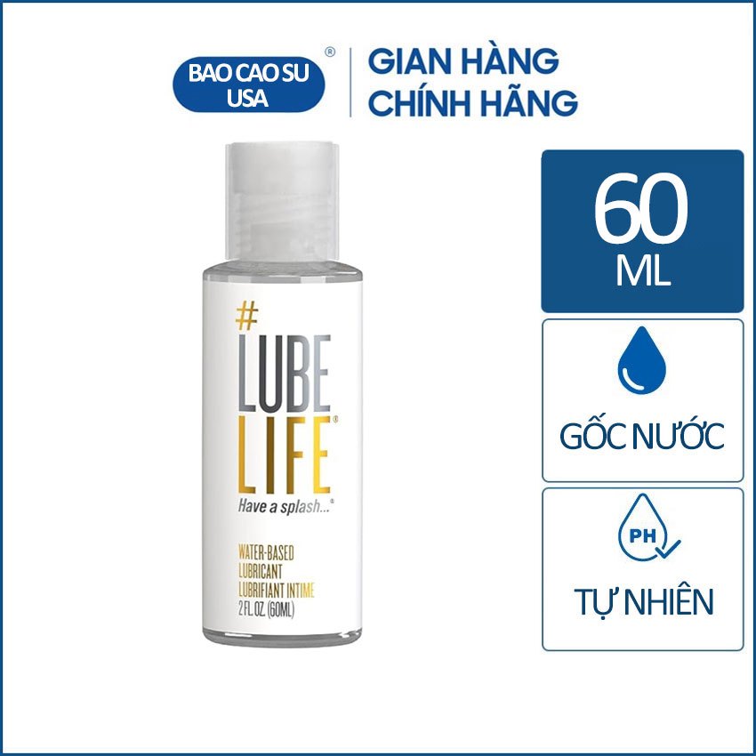 Gel bôi trơn gốc nước cao cấp Lube Life 60ml - Nhập Mỹ