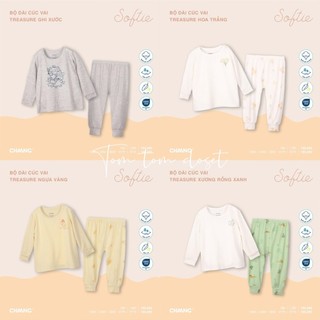Chaang Bộ dài cúc vai Treasure cho bé SS2024