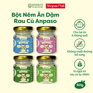 Hạt Nêm Cho Bé Ăn Dặm Anpaso, Bột Nêm Rau Củ, Nấm hương, măng tây, rong biển Tự Nhiên, Gia vị ăn dặm cho bé