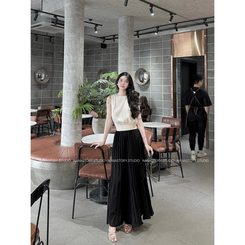 Quần Ống Rộng Xếp Ly Ống Loe Sang Chảnh Cho Nữ