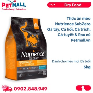Thức ăn mèo Nutrience SubZero 5kg-Gà tây, cá hồi, cá trích,cá tuyết và rau củ quả tự nhiên, cho mèo mọi lứa tuổi
