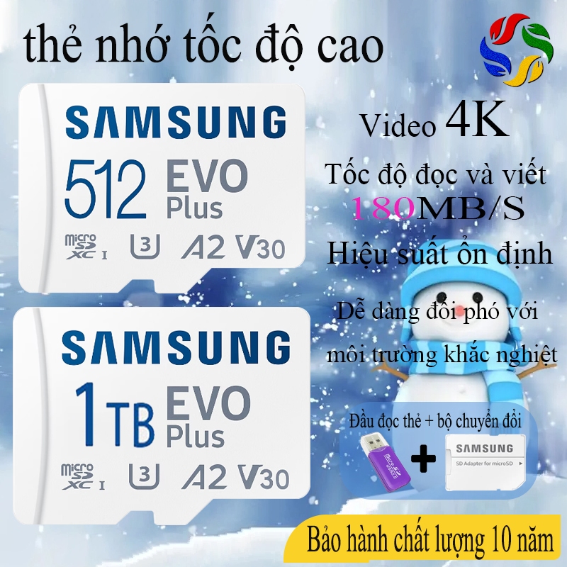 Thẻ nhớ MicroSDXC Thẻ nhớ switch Thẻ nhớ máy ảnh Thẻ Nhớ Điện Thoại128GB 256GB 512GB 1TB 4K 180MB/S