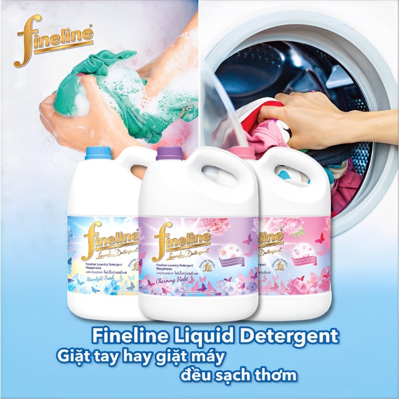 Nước Giặt Fineline Thái Lan Can 3000ml- Nước giặt xả quần áo chính hãng Công ty Đại Thịnh