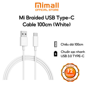 Dây Cáp Sạc Xiaomi Type C Braided Cable 1m- Kết nối USB to Type-C - SJV4109GL- Chính hãng - Bảo hành 12 tháng