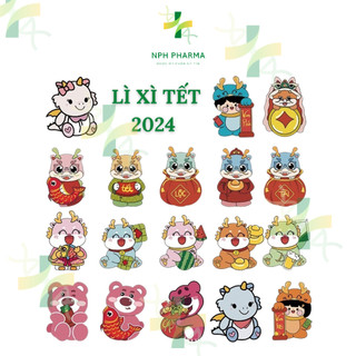 Bao lì xì chibi hình rồng tết 2024