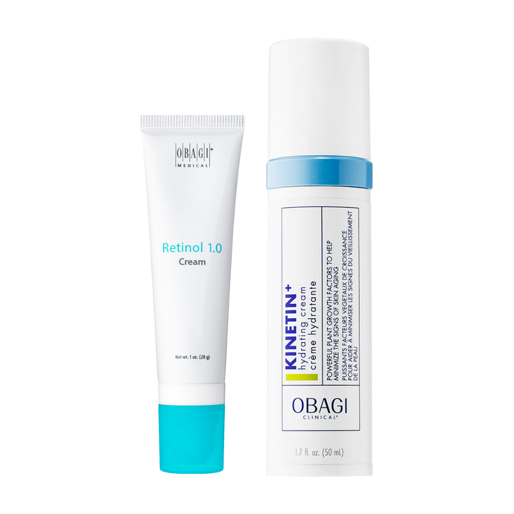 Bộ đôi Kem dưỡng Obagi360 Retinol 1.0 28g & Kem phục hồi Obagi Kinetin+ Hydrating Cream 50ml - Giảm nếp nhăn