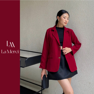  Áo blazer nữ áo vest dài tay công sở 2 lớp có đệm vai có túi phong cách Hàn Quốc - La Merci BL02 