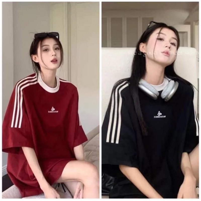 Áo thun phối viền cổ sọc tay thêu AP chất cotton su nhẹ mát | BigBuy360 - bigbuy360.vn