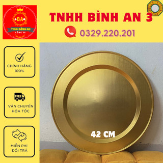 Mâm vàng 42cm. Dùng đựng hoa quả, đồ lễ, mâm cơm. Giá gốc tại xưởng không đâu rẻ và chất lượng bằng