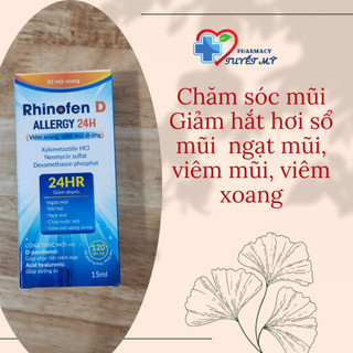 Xịt mũi rhinofen d, vệ sinh mũi xoang giảm nghẹt mũi, sổ mũi, hắt hơi, viêm mũi dị ứng