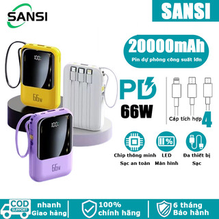 Sạc dự phòng 20000mAh sạc nhanh pin mini dung lượng lớn có sẵn dây sạc nhiều điện thoại(siêu rẻ)