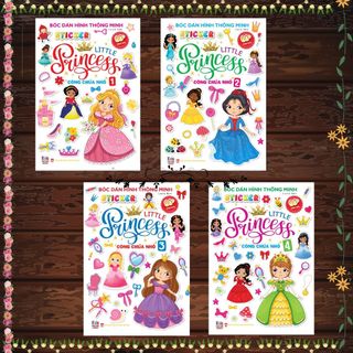 Sách - Combo 4 Quyển Bóc Dán Hình Thông Minh - Công Chúa Nhỏ - Little Princess (VT)