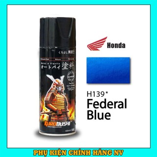 Sơn Samurai H139 màu xanh Federal chính hãng, sơn xe máy xanh dung tích 400ml kháng xăng, chống nứt nẻ tiện dụng
