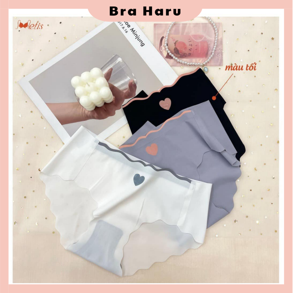 Sét 5 Quần Lót Su Không Viền Hình Tim Siêu Xinh Size M, L, XL Giá siêu rẻ [Q03]