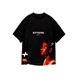 Áo thun in hình unisex nam nữ teeholic cotton cao cấp phong cách retro y2k suffering màu đen trắng THS091223_90