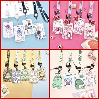 Dây đeo thẻ ID học sinh sinh viên, Bao Đựng Thẻ,móc khóa Ví Gấu dâu lotso, anime, kimetsu, báo hồng, kuromi,pink panther