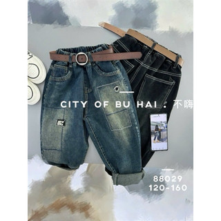 Quần bò xanh 88029 (120-160) 18kg-45kg SQB400 cho bé trai bé gái Quần jean trẻ em QCCC hiphop chất lừ đi học đi chơi