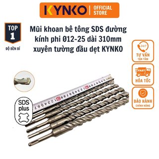 Mũi khoan bê tông sds đường kính phi ø12-25 dài 310mm xuyên tường đầu dẹt kynko