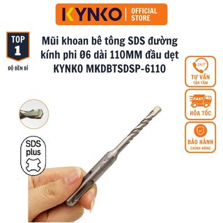 Mũi khoan bê tông sds đường kính phi ø6 dài 110mm đầu dẹt kynko mkdbtsdsp-6110