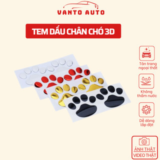Tem dấu chân 3d tráng trí ô tô
