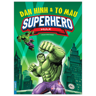Sách - dán hình và tô màu superhero hulk