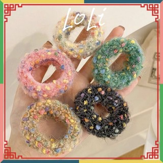 Dây cột tóc bằng len nhiều màu sắc dễ thương