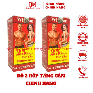 Bộ 2 hộp tăng cân wisdom weight hộp 25 viên tăng cân an toàn, hiệu quả