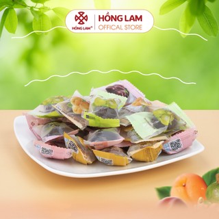 Ô mai ngũ quả Hồng Lam, gồm 5 loại quả ô mai kết hợp. Dạng hộp và gói (320gr, 400gr)