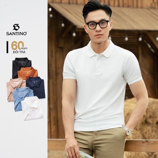 Áo Polo Nam BASIC Vải Cotton Cá Sấu, Phom Slim Fit Co Dãn Thoáng Mát, Thanh Lịch, Sang Trọng - SANTINO