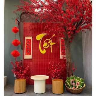 Mành tre trang trí tết kích thước ngang 1.4 x2