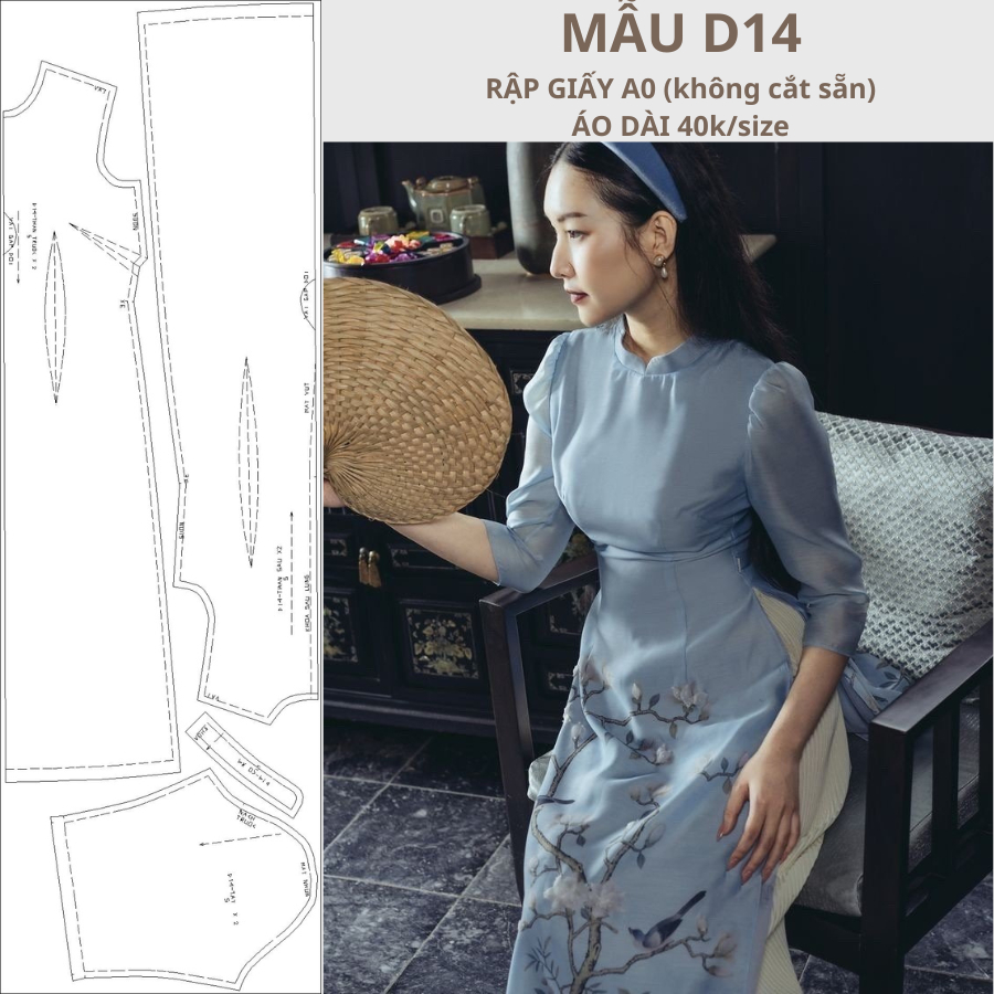RẬP GIẤY A0 ÁO DÀI D14