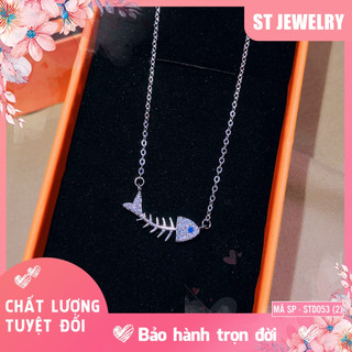 Dây chuyền bạc liền mặt hình xương cá