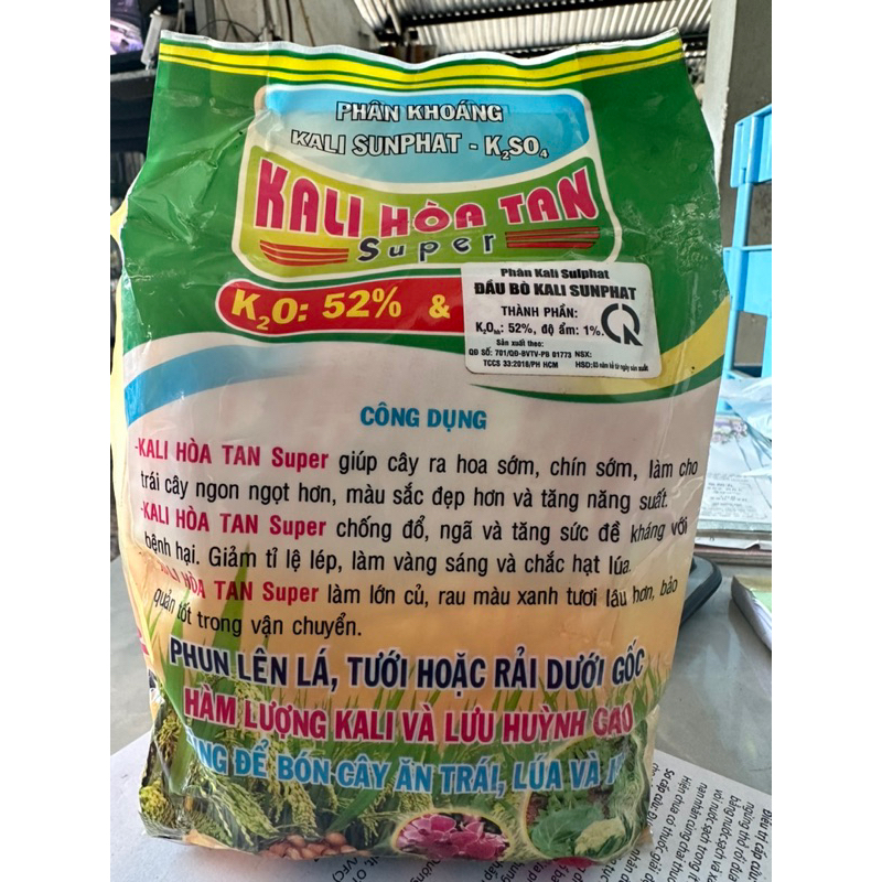 phân khoáng kali hoà tan super k2so4 100g chống trụng trái non