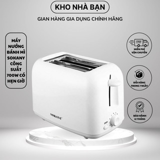 Máy nướng bánh mỳ sandwich SOKANY TRẮNG 700W nhanh chín, cực tiện lợi [BẢO HÀNH 12 THÁNG]