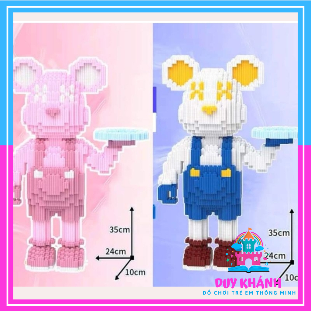 Combo 2 Lego Bearbrick Gấu 35cm Có Tặng Kèm Búa - Lego Đôi - Duy Khánh - Đồ Chơi Trẻ Em Thông Minh