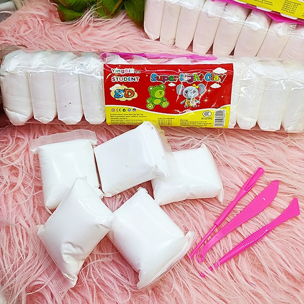 ✏️ Đất Sét Nhật Tự Khô 12 Màu An Toàn Nặn Hình Cao Cấp Siêu Nhẹ Dành Cho Bé Làm Butter Slime Trang Trí