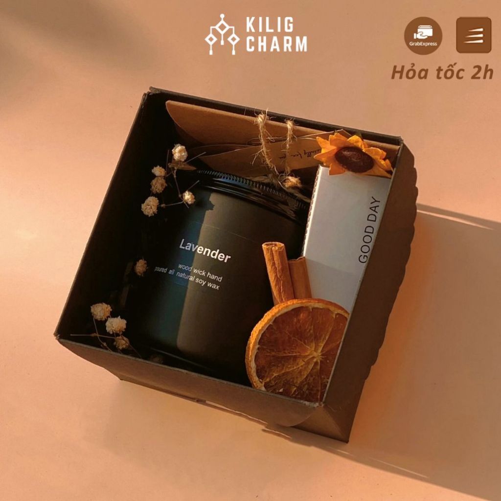 Set Quà Nến Thơm East Of Life Dành Cho Nữ 6 Mùi Hương, Bao Gồm Hộp Quà - Nến Thơm - Thiệp - Cam Thảo - Kilig Charm Ks01