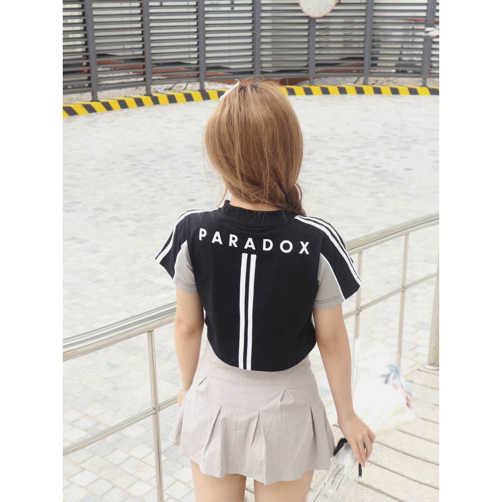 Áo thun croptop Paradox - High-class Coll. - BLEAK - Xám