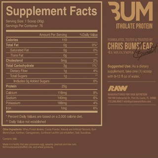 [CHÍNH HÃNG] Sữa Tăng cơ RAW CBUM ITHOLATE - 5lbs - WHEY PROTEIN ISOLATE 100% TỪ Mr. Olympia Cbum