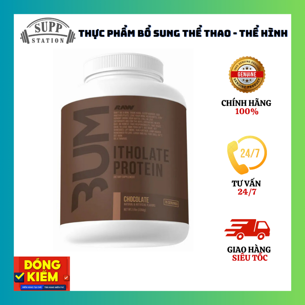 [CHÍNH HÃNG] Sữa Tăng cơ RAW CBUM ITHOLATE - 5lbs - WHEY PROTEIN ISOLATE 100% TỪ Mr. Olympia Cbum