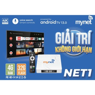 Android tivi box MYTV MYNET RAM 4G, ROM 32G, Hệ điều hành Android 13.0 - có điều khiển giọng nói