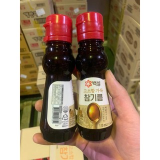 Dầu mè / dầu vừng hàn quốc 110ml beksul cj