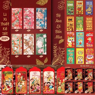 Bao lì xì tết 2024 nhâm Thìn 1 tệp 6 chiếc ngẫu nhiên