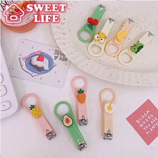 Bấm móng tay sticker dễ thương có thể làm móc treo khóa tiện lợi, dụng cụ cắt móng tay nhỏ gọn nhiều màu