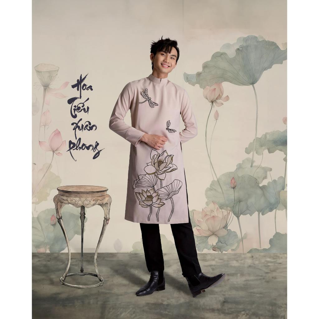 Áo Dài Nam Đình Mộc Truong Thanh Long MAD17 Chất Liệu Cotton Blend Phong Cách Tự Nhiên Trầm Lắng